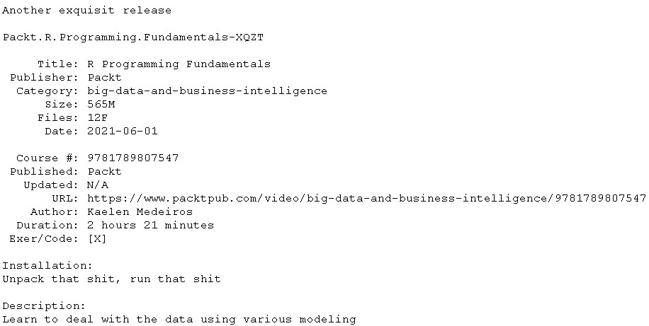 Packt R Programming Fundamentals-XQZT Packt R Programming Fundamentals-XQZT
