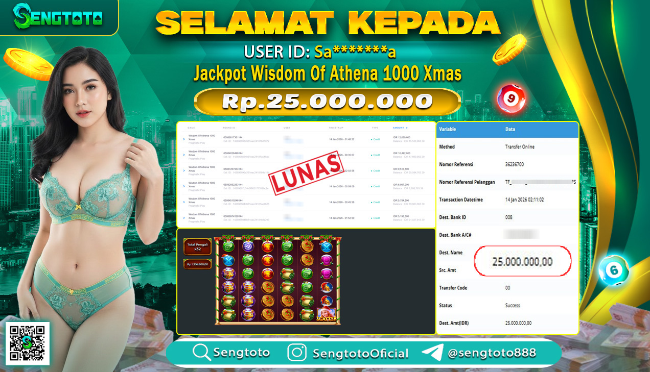 BUKTI PEMBAYARAN SLOT WISDOM OF ATHENA 1000 XMAS