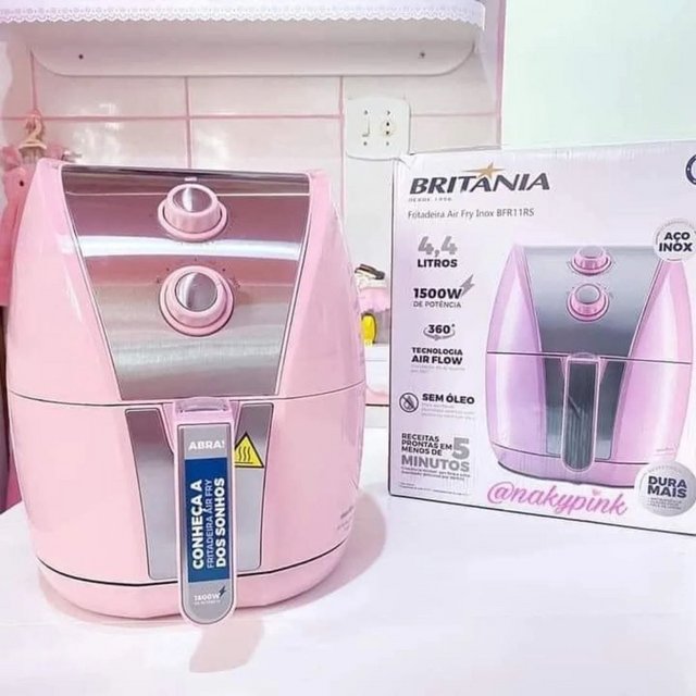 Fritadeira Britânia Air Fry Inox Bfr11rs 4,4l 1500w Rosa