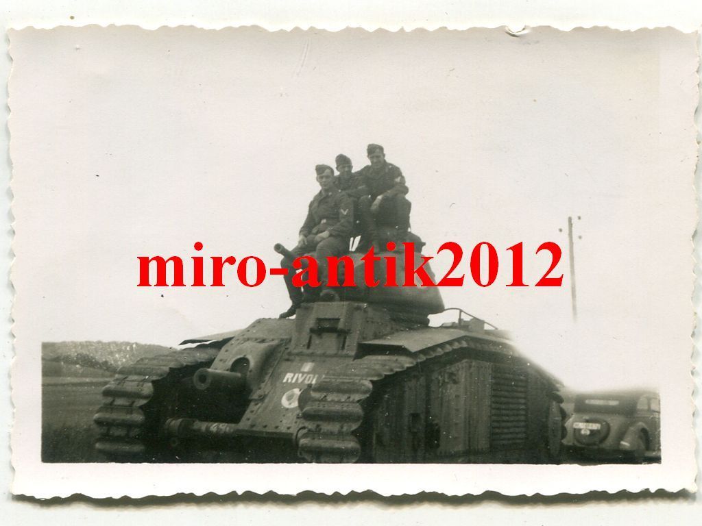 Foto, Wehrmacht, zerstörter Panzer, Char B1, RIV