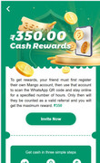 Mango AI Cash Rewards Invite - ₹350 cash rewards explanation and referral call-to-action.