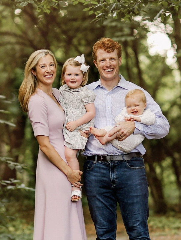 Joe Kennedy III with his wife and two children