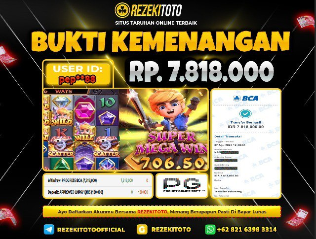 BUKTI KEMENANGAN 7 AGUSTUS 2025 GEM SAVIOUR CONQUEST 5 JUTA 