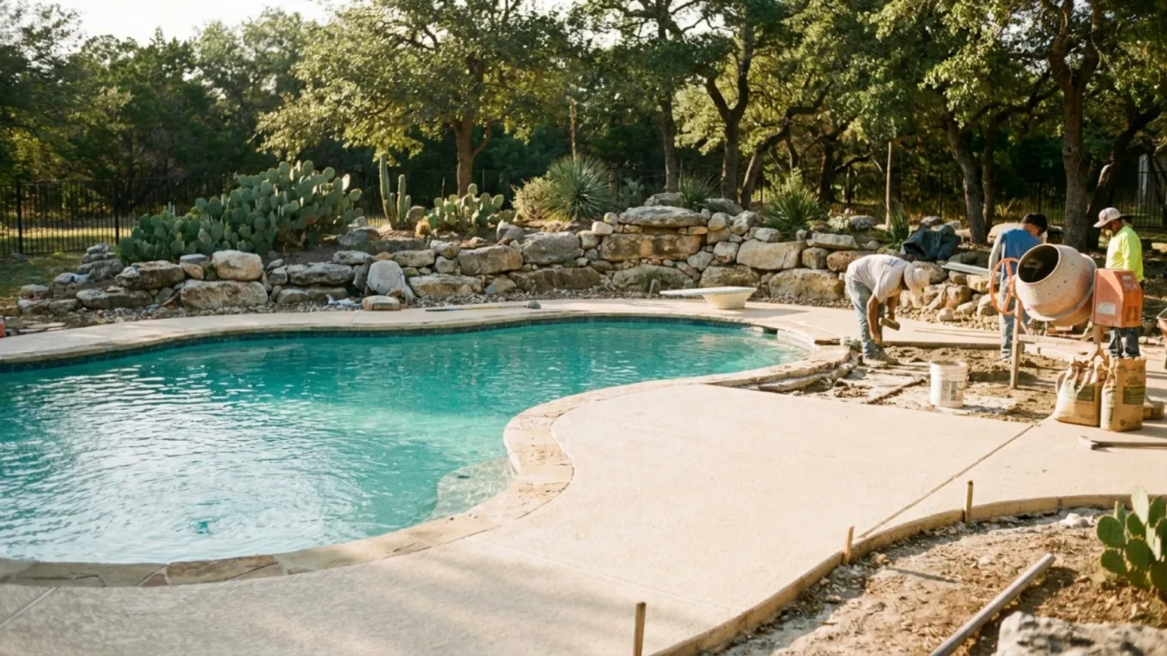 Affordable pool deck repair pricing table San Antonio TX 2026 cost guide