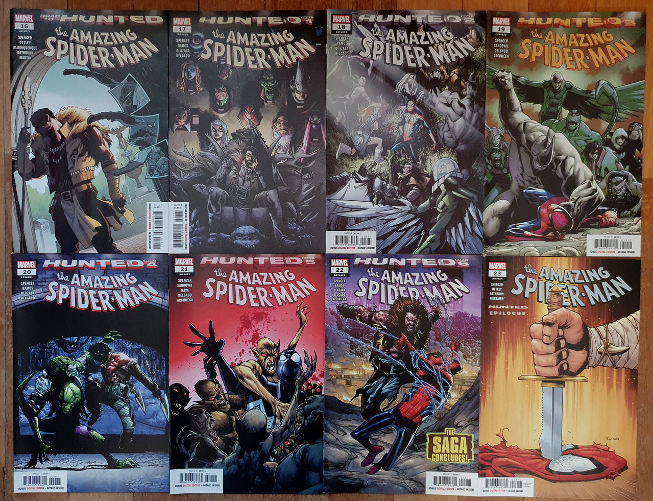 8 COMICS HUNTED THE AMAZING SPIDER MAN N 16 à 23 MARVEL 2019 1 40