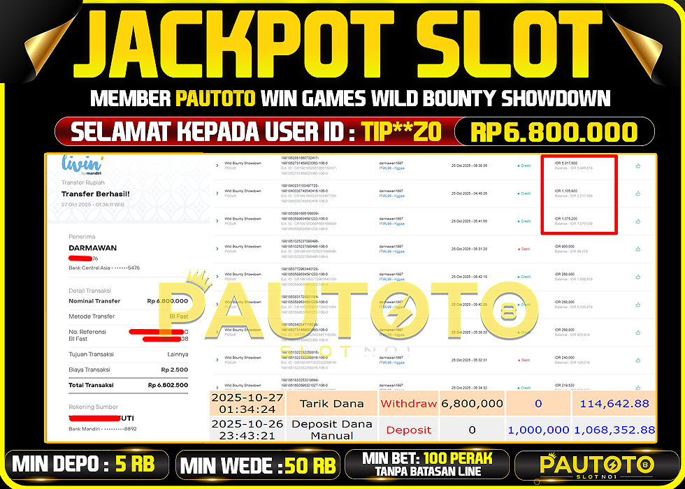 BUKTI JACKPOT LUNAS PAUTOTO