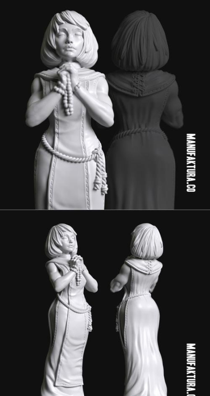 Devotion Series 01a - Gene-enhanced Female Battle Sister Praying – 3D Print