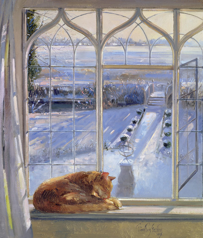 Timothy Easton - Sundial and Cat  - (MeisterDrucke-294689)