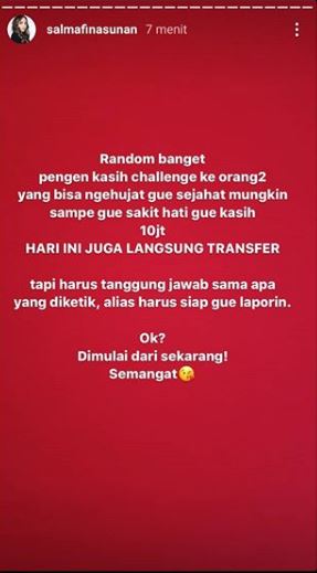 Salmafina bikin tantangan