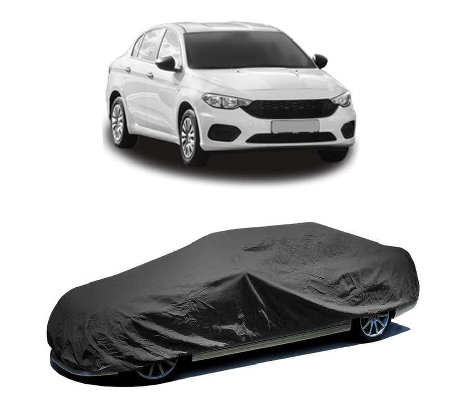 Husa tip prelata auto pentru FIAT TIPO Saloon (356_, 357_) 2015 - 2020,culoare negru, material textil impermeabil, rezistanta la intemperii praf UV, CARPASSION Husa Protectie