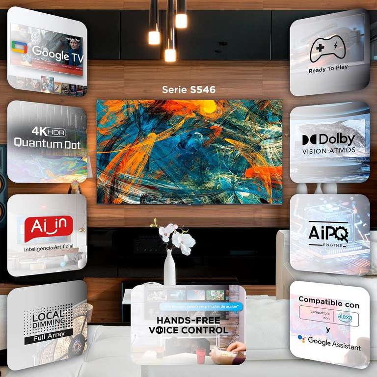 Claro Shop: Pantalla TCL 65 Google TV 4K QLED 65S546 + Bluetooth 