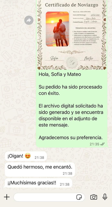 Certificado estilo Clásico Vintage con foto de la pareja