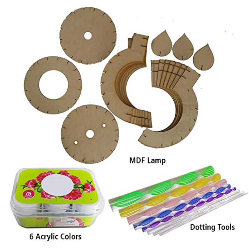 Dot Mandala on MDF Lantern DIY Kit
