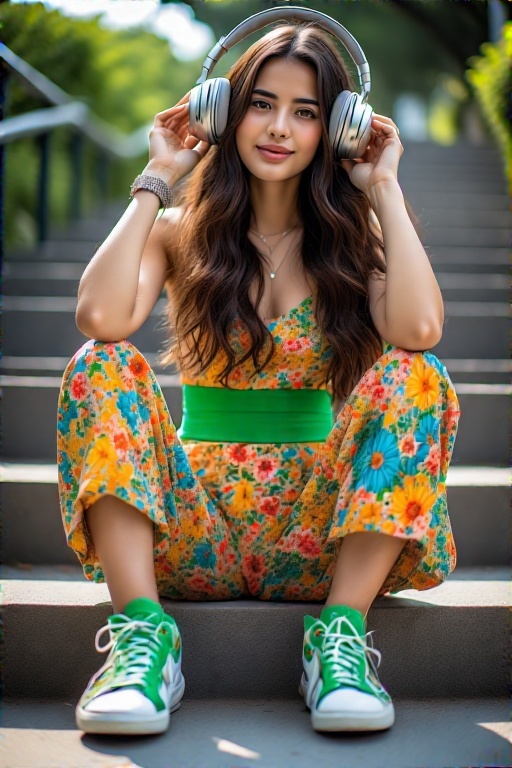 A-young-woman-sits-on-outdoor-1