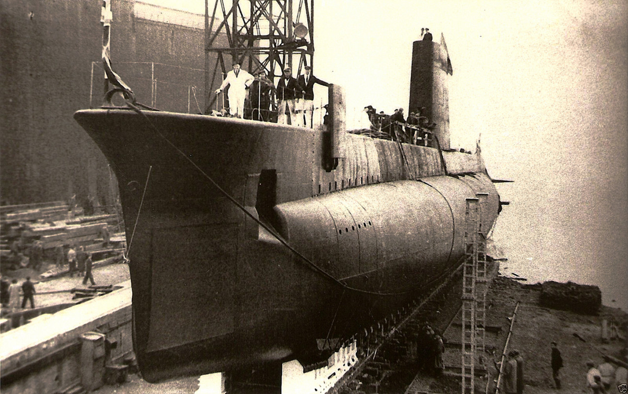 HMS Porpoise (S.01) спуск на воду