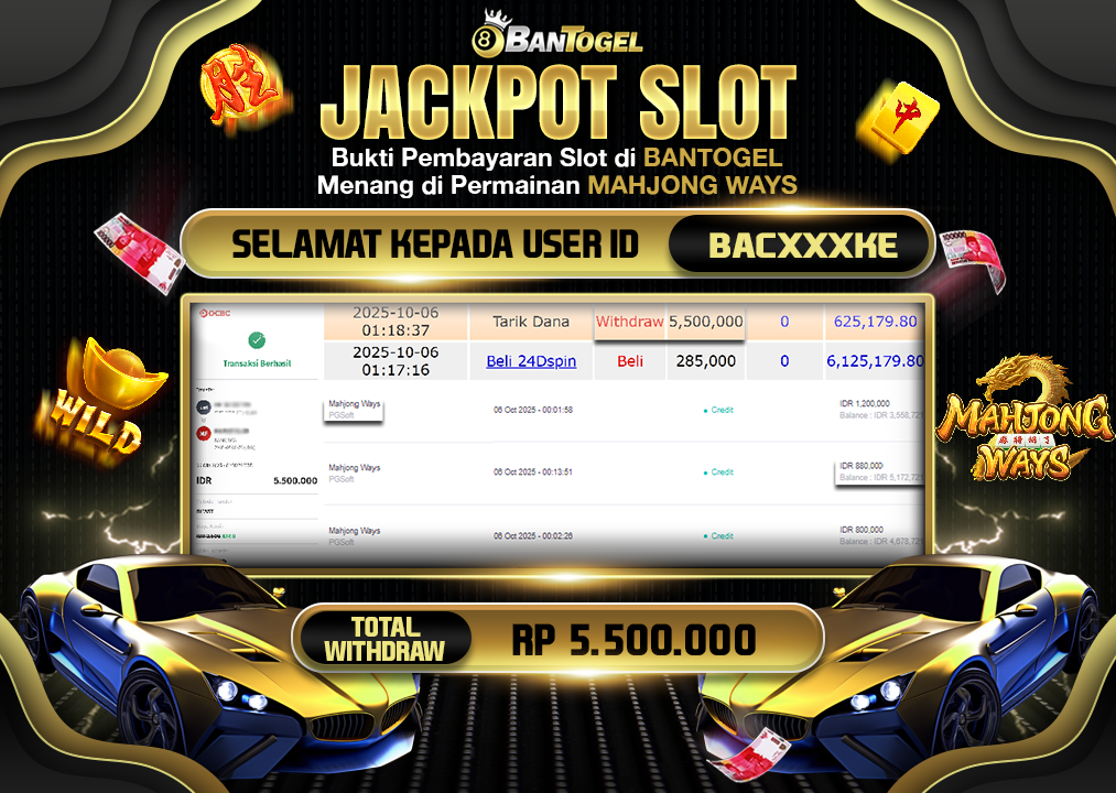 BUKTI JACKPOT LUNAS BANTOGEL