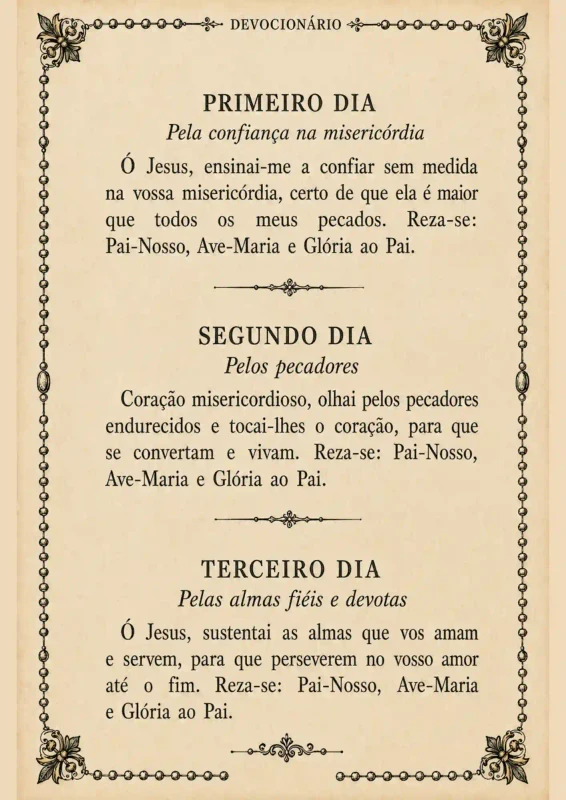 Página da novena à Divina Misericórdia