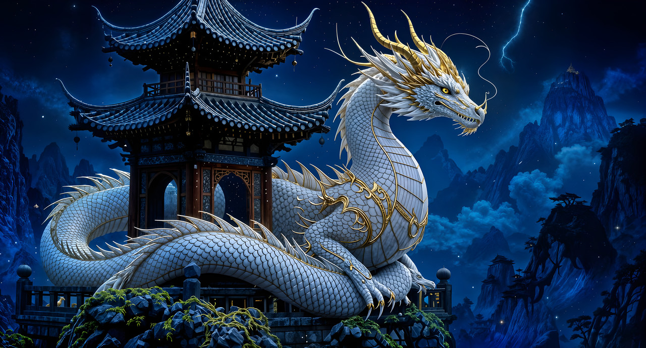 Deep Blue Pagoda Dragon