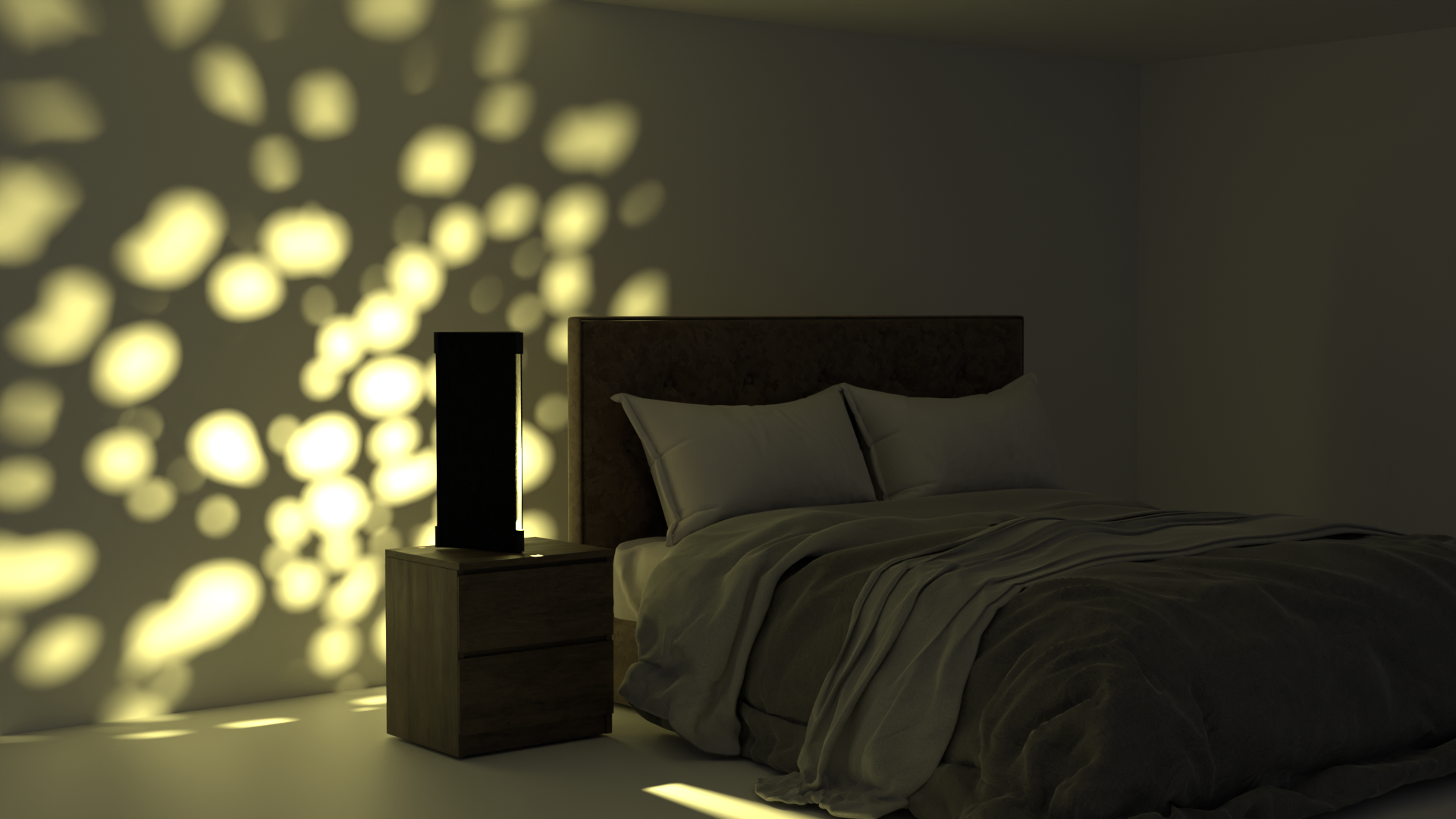 Lamp light in one of the adjustable night modes