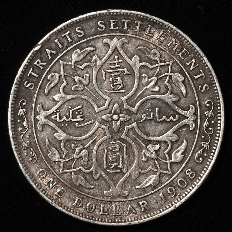 1 dólar. Colonias del Estrecho (Straits Settlements) Eduardo VII 1908. PAS6775b
