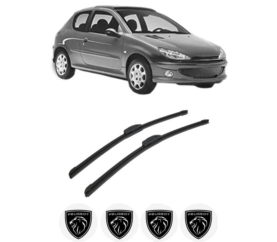 Set stergatoare auto PEUGEOT 206 Hatchback (2A/C) din 1998-2012, pentru parbriz auto, 2 bucati, Bosch Aerotwin Retrofit, din cauciuc siliconat rezistent, 4 Stickere Auto PEUGEOT