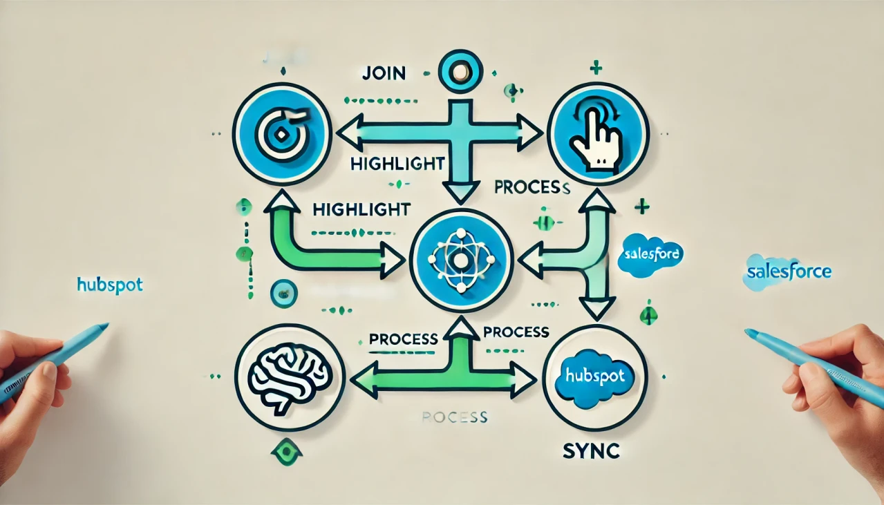 How Fathom AI workflow moves from recording to CRM sync