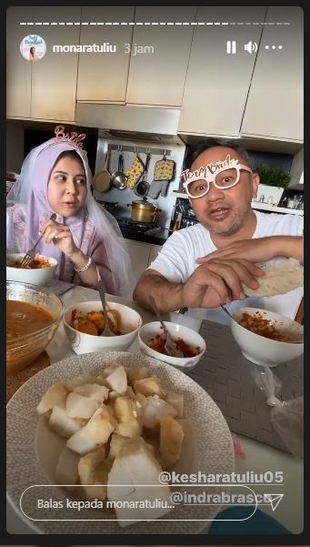 Kesha Ratuliu bersama Indra Brasco