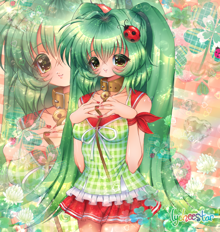 Green haired woman