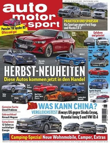 Cover: Auto Motor und Sport Magazin No 18 vom 10  August 2023