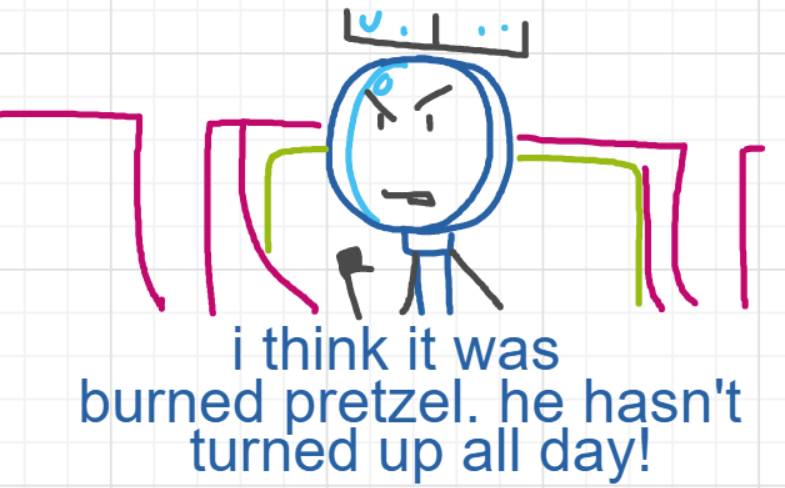A panel from A Murder On The, episode six of the Board Boards object show by Furretwalk/WalkingFurret.