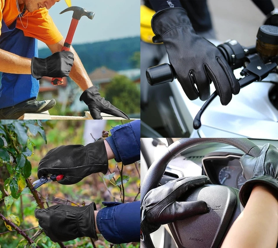 Black Leather Gloves