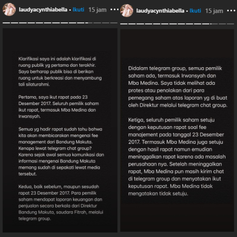 Klarifikasi Laudya Cynthia Bella