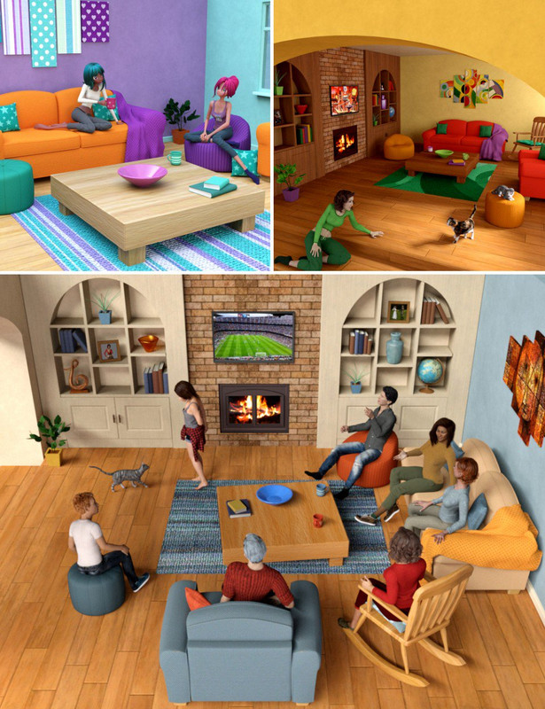 00 main toon 2 real comfy family room daz3d