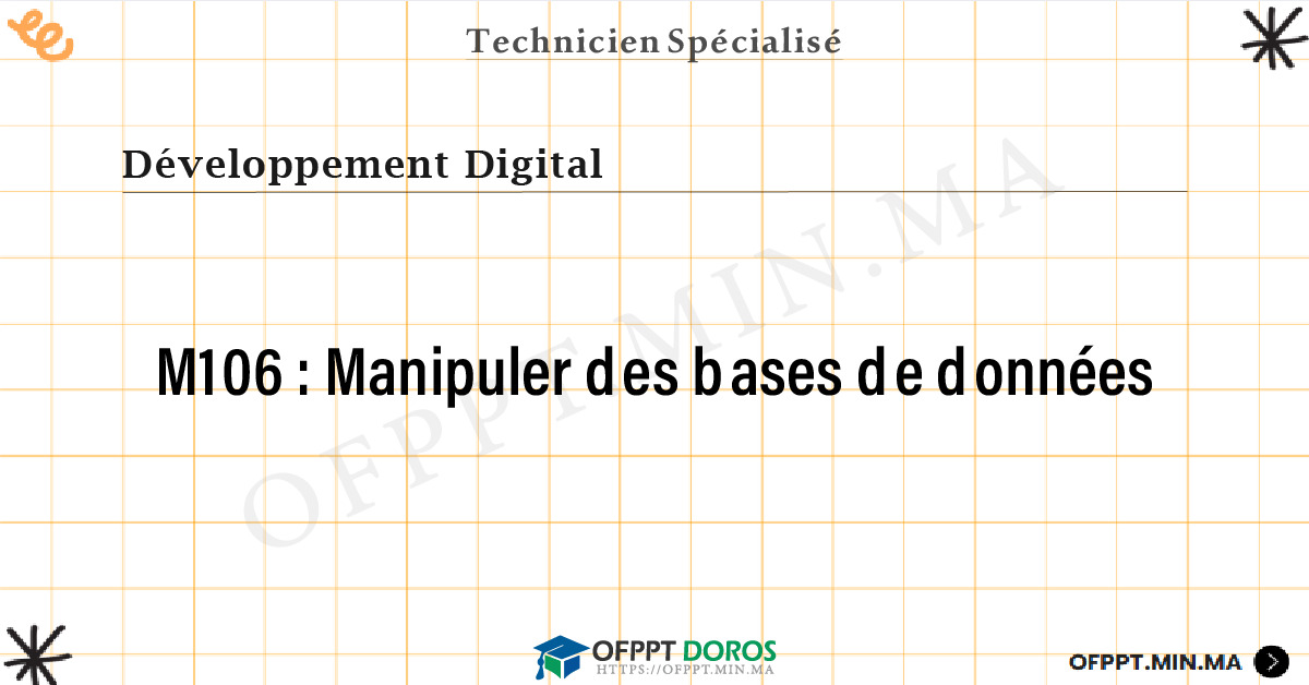 Sommaire détaillé du cours Manipuler des bases de données M106 OFPPT - Structure du module