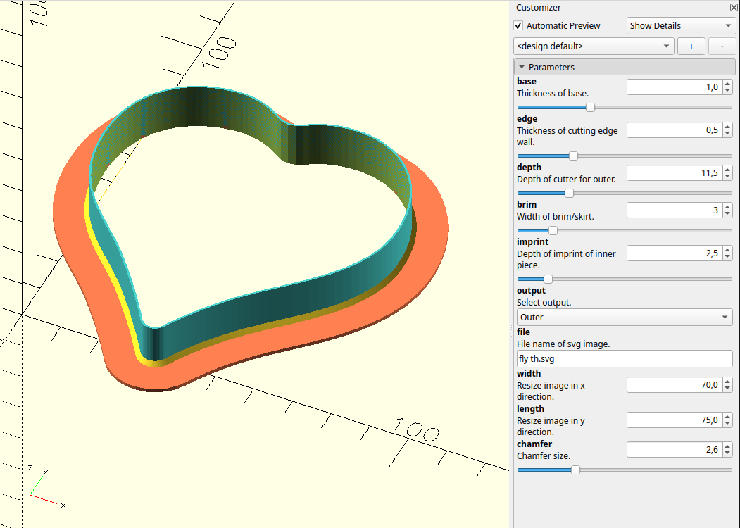 OpenSCAD Chamfer Customizer