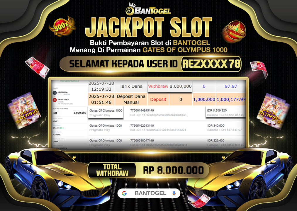 BUKTI JACKPOT LUNAS BANTOGEL
