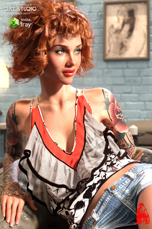 dForce Ruffle Neckline Tank for Genesis 8 & 8.1 Females and Genesis 9 Feminine