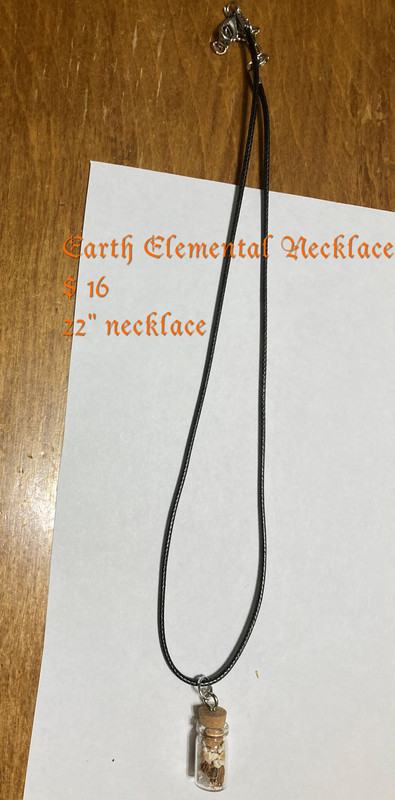 Earth Elemental spell bottle necklace