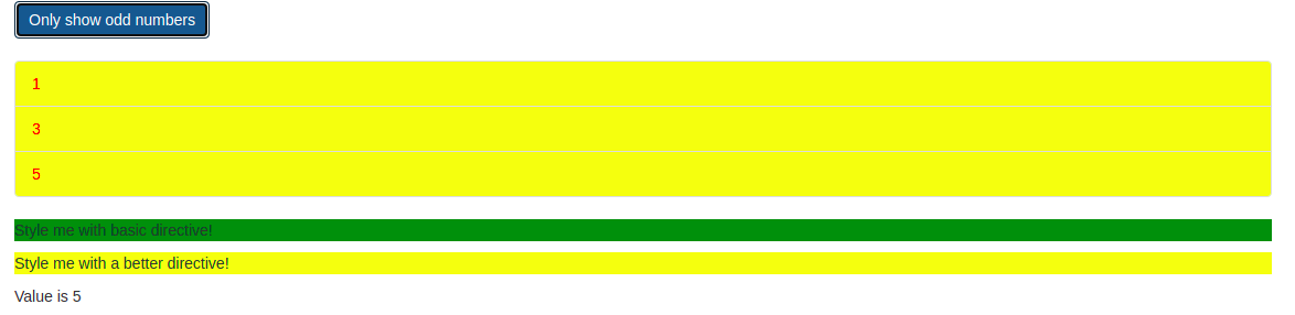 ngClass example of Attributes Directives