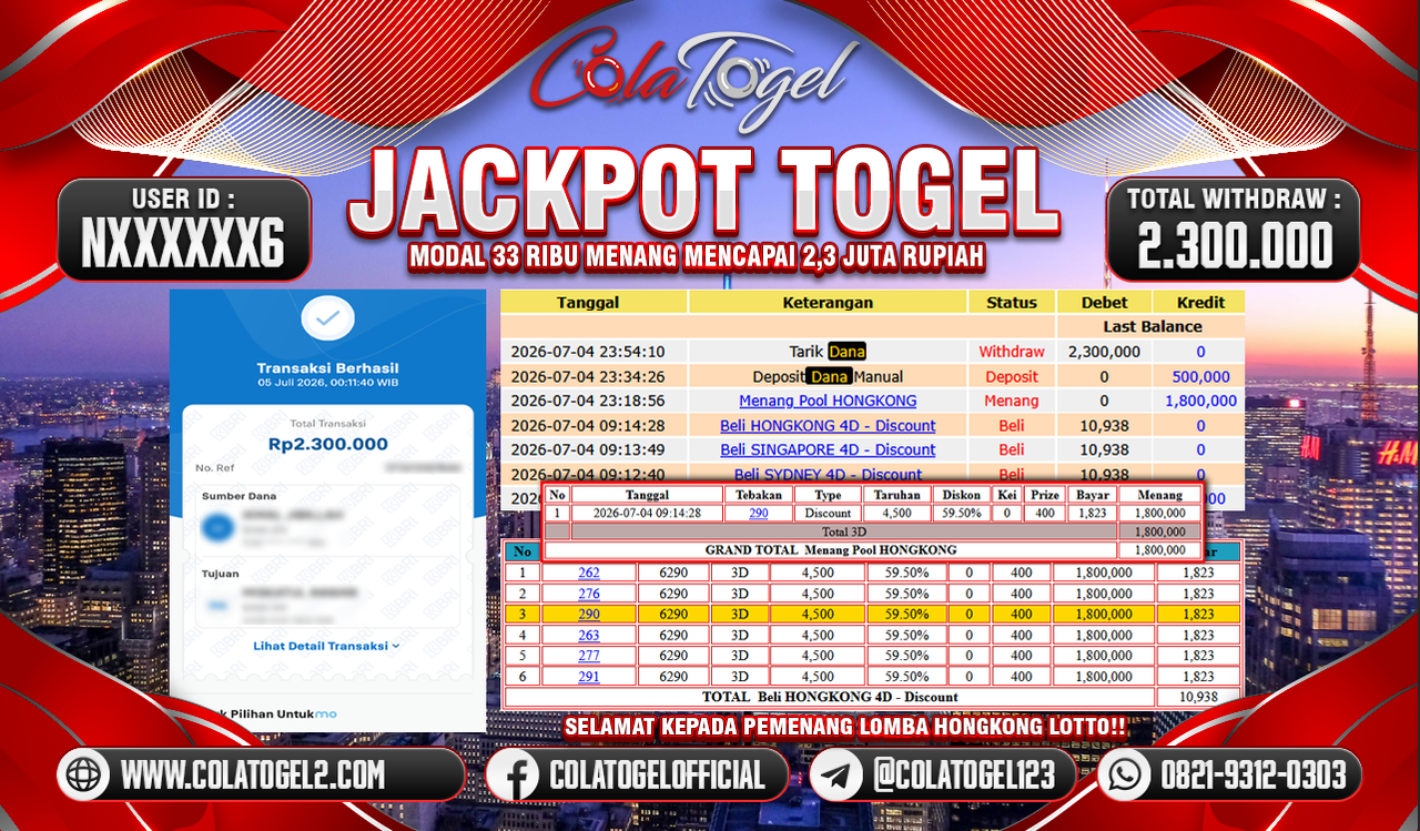 JACKPOT HONGKONG LOTTO!!