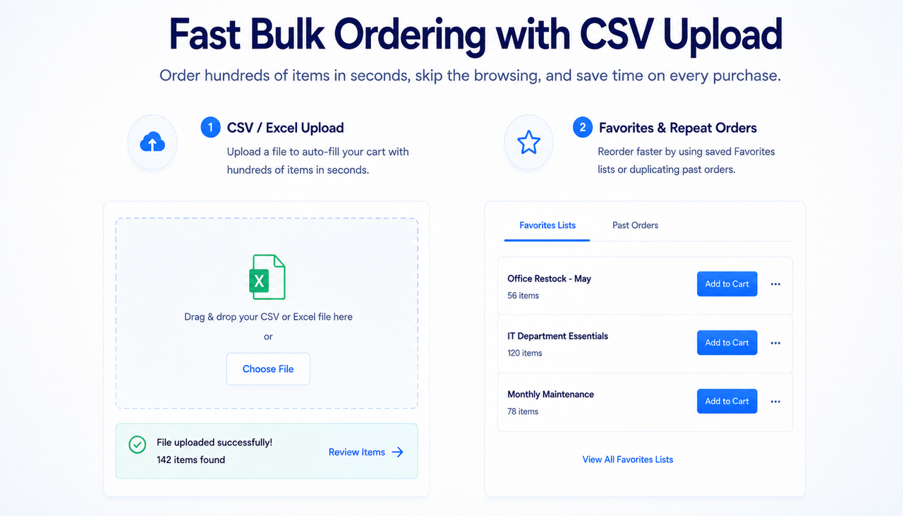Fast Bulk Ordering with Quick Order and CSV Upload
