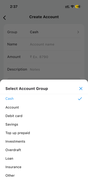 Select Account Group