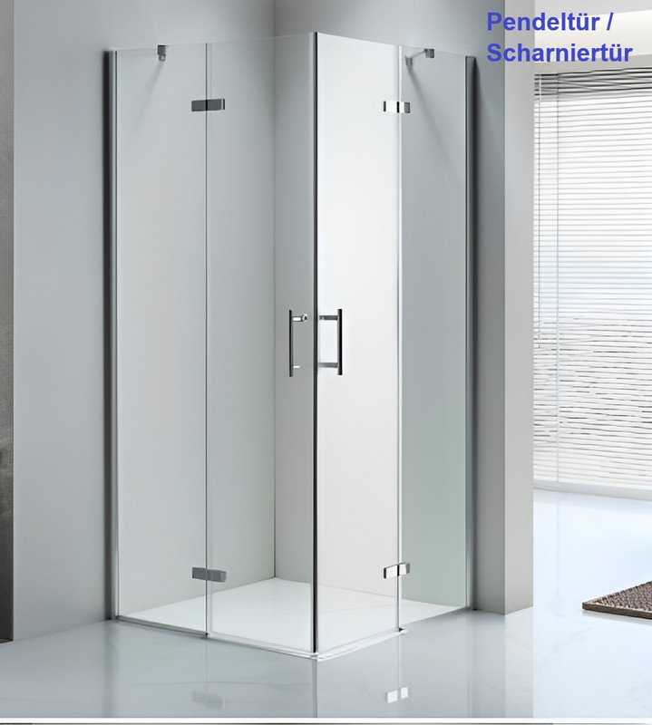 Duschkabine Peldeltür/Scharniertür, Gr??en: 70, 75, 80, 90, 100, 110, 120 cm, Eckeinstieg