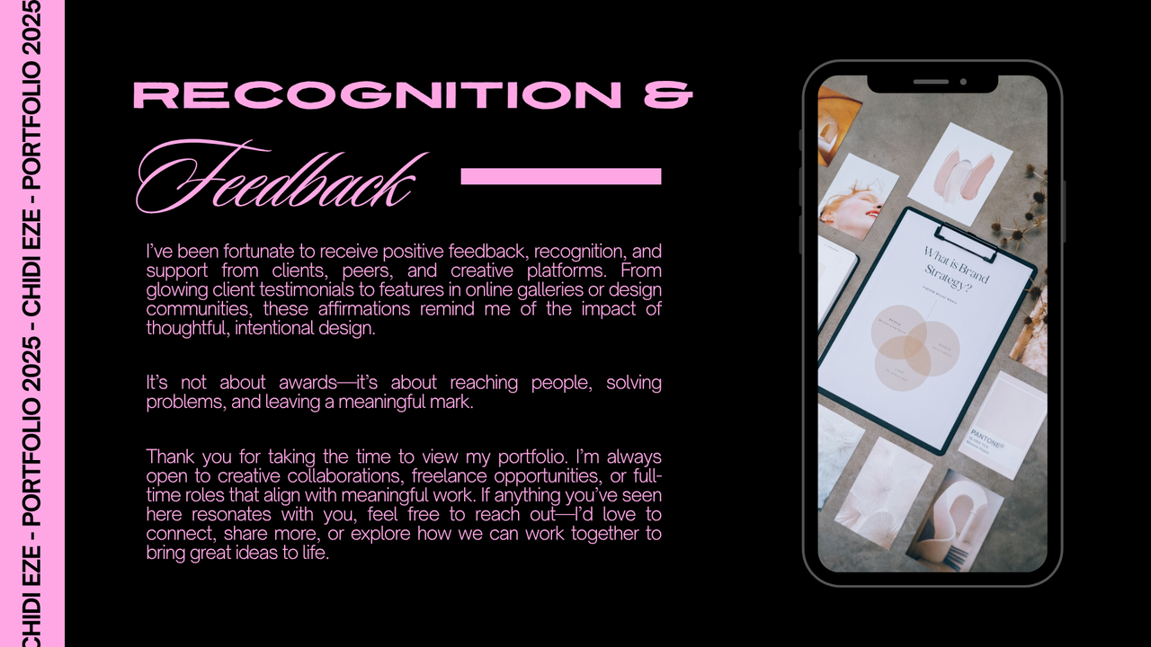 Black and Pink Modern Clean Portfolio Presentation