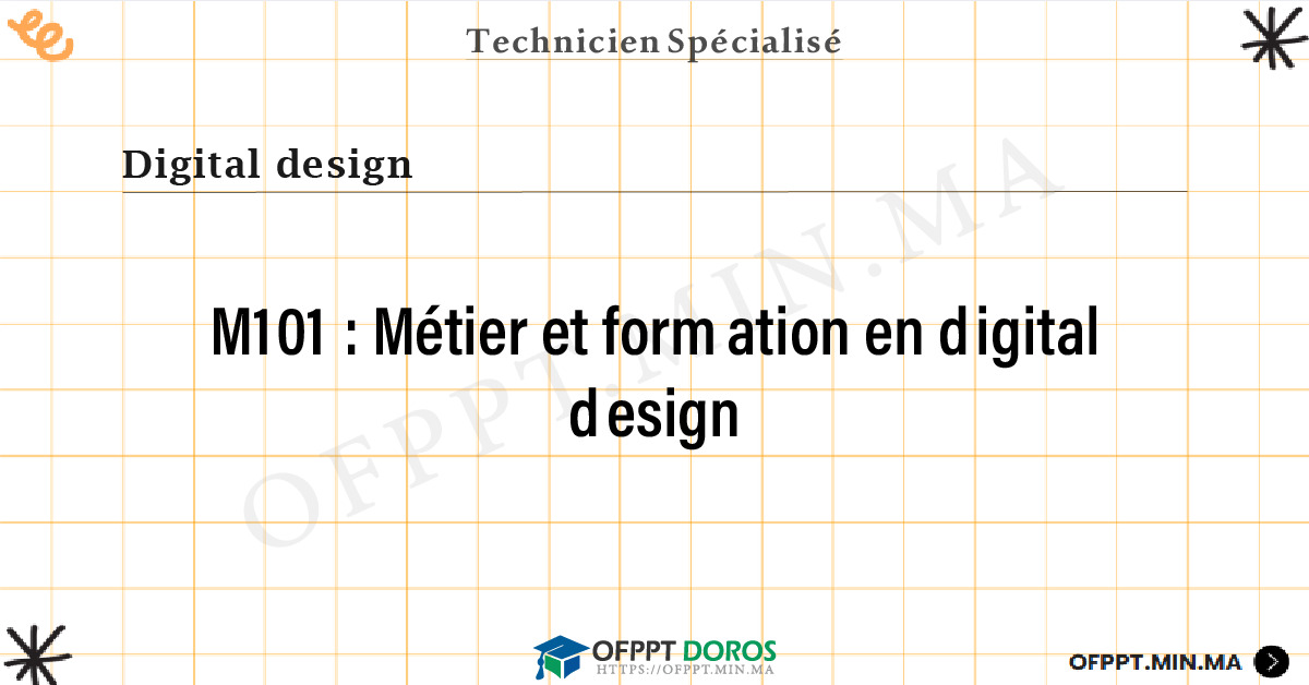 Sommaire détaillé du cours Métier et formation en digital design M101 OFPPT - Structure du module