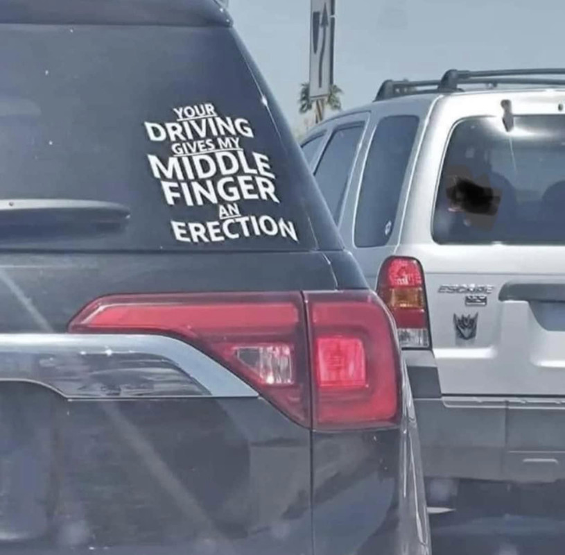 For those of you with bumper stickers, here is something to consider