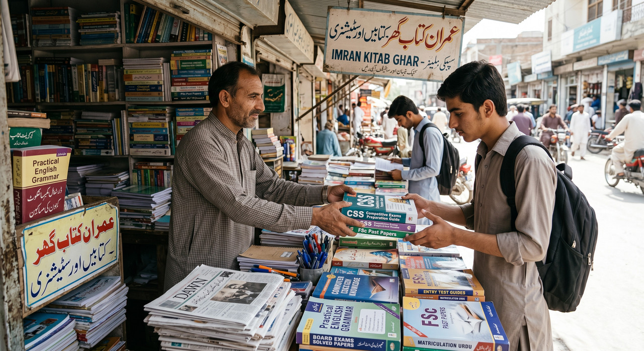 Imran Shah at his bookstall