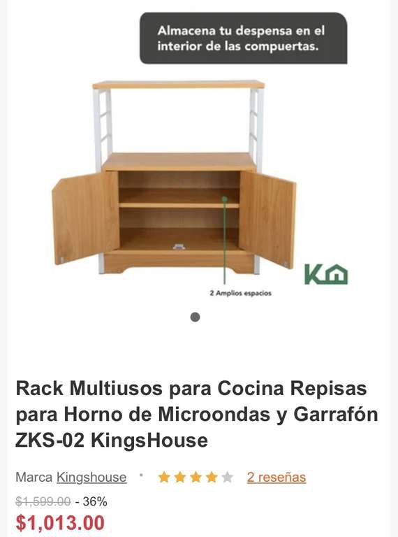 Linio: Rack Multiusos para Cocina Repisas para Horno de Microondas y Garrafón ZKS-02 KingsHouse 
