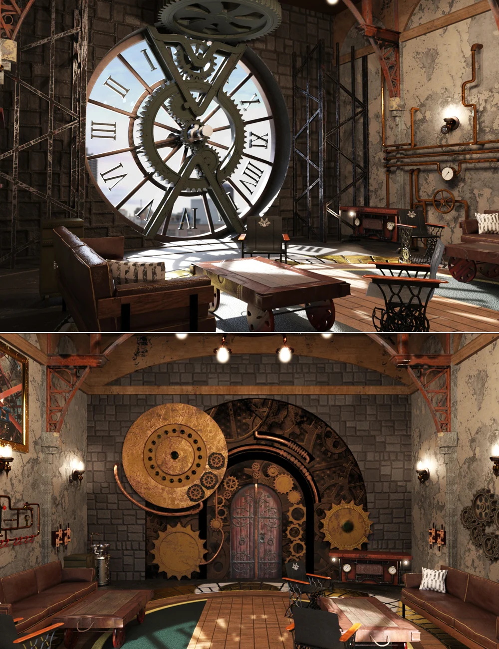 Anon Filled Steampunk Clock Tower Free Daz D Models