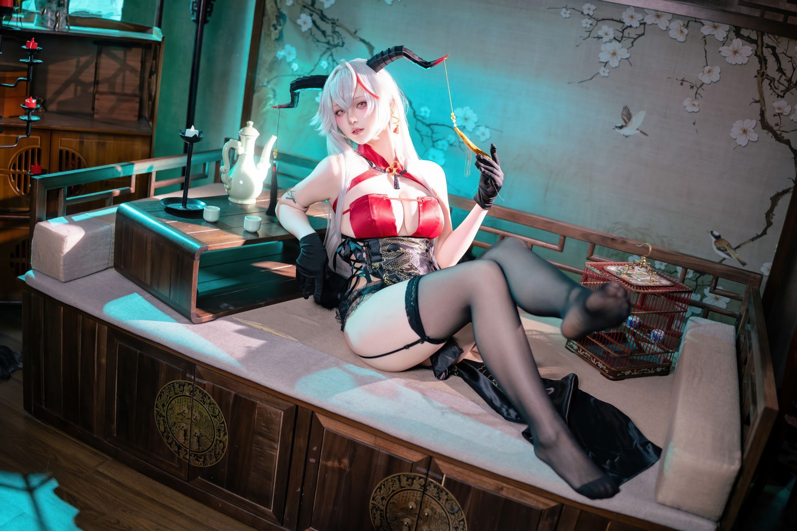 屿鱼 Yuyu 碧蓝航线 埃吉尔 旗袍 Cosplay 写真图集（50P｜990MB）插图1